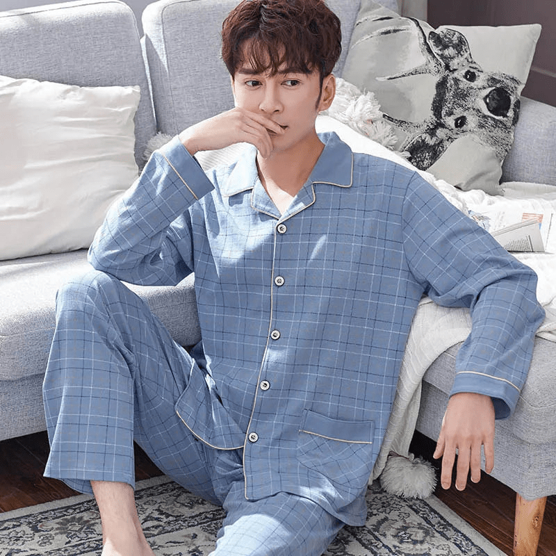 Reeve | Katoenen Heren Pyjama Set | Ontspannen Slaapkleding | Ademende Stof - Sorata
