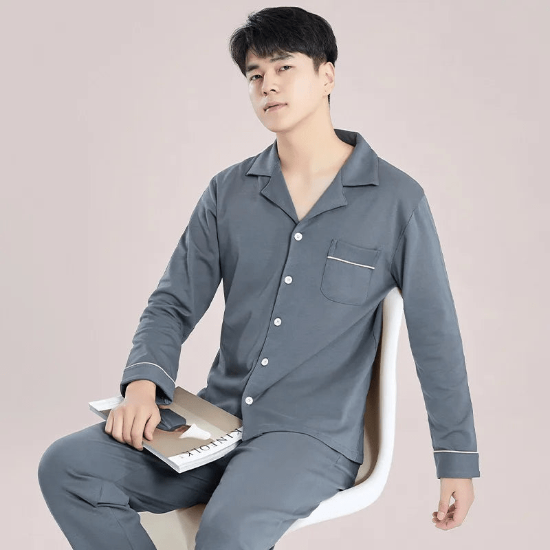 Reeve | Katoenen Heren Pyjama Set | Ontspannen Slaapkleding | Ademende Stof - Sorata