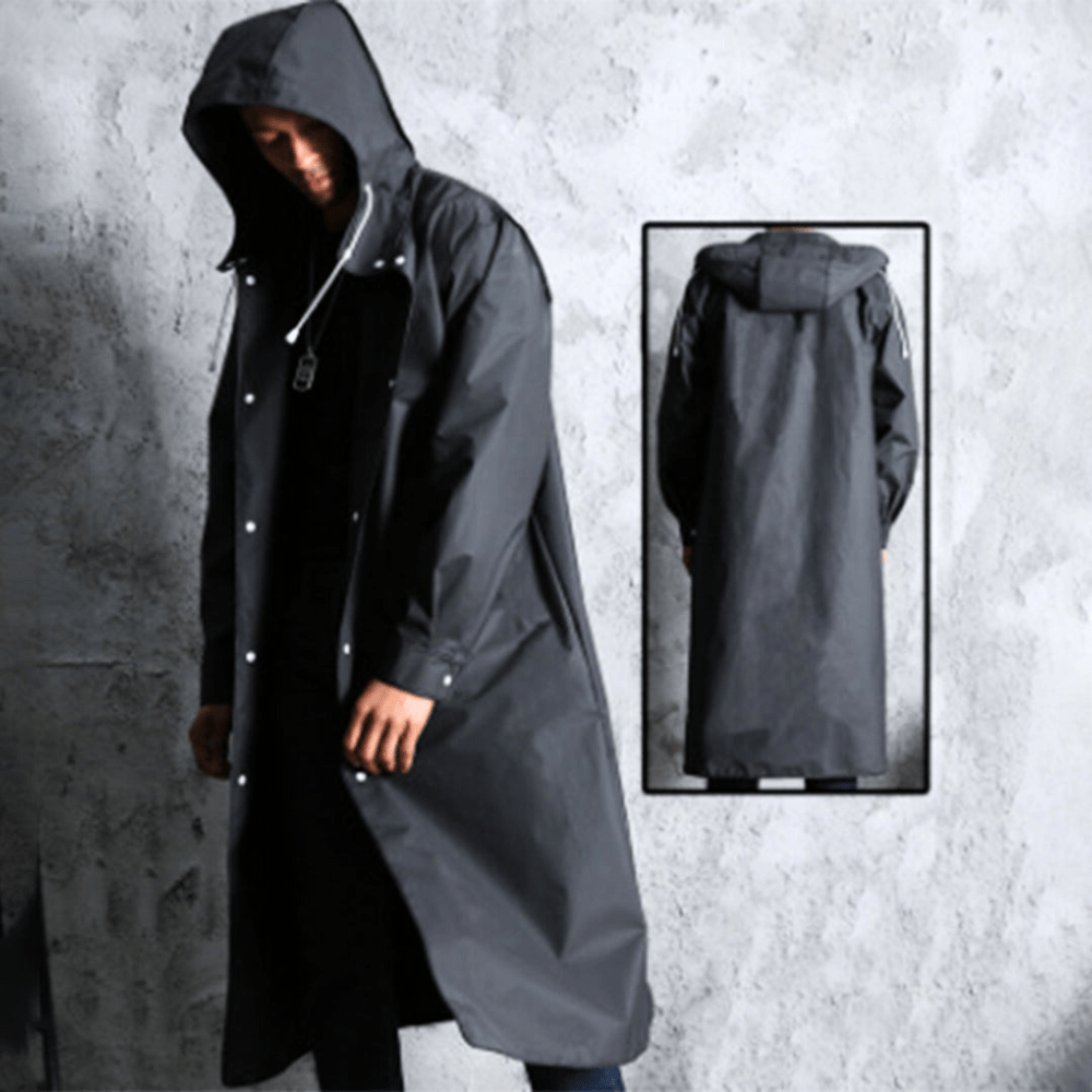 Robin | Zwarte Heren Jas | Lange Regenjas | Trendy Ontwerp - Sorata