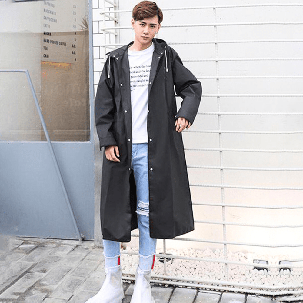 Robin | Zwarte Heren Jas | Lange Regenjas | Trendy Ontwerp - Sorata