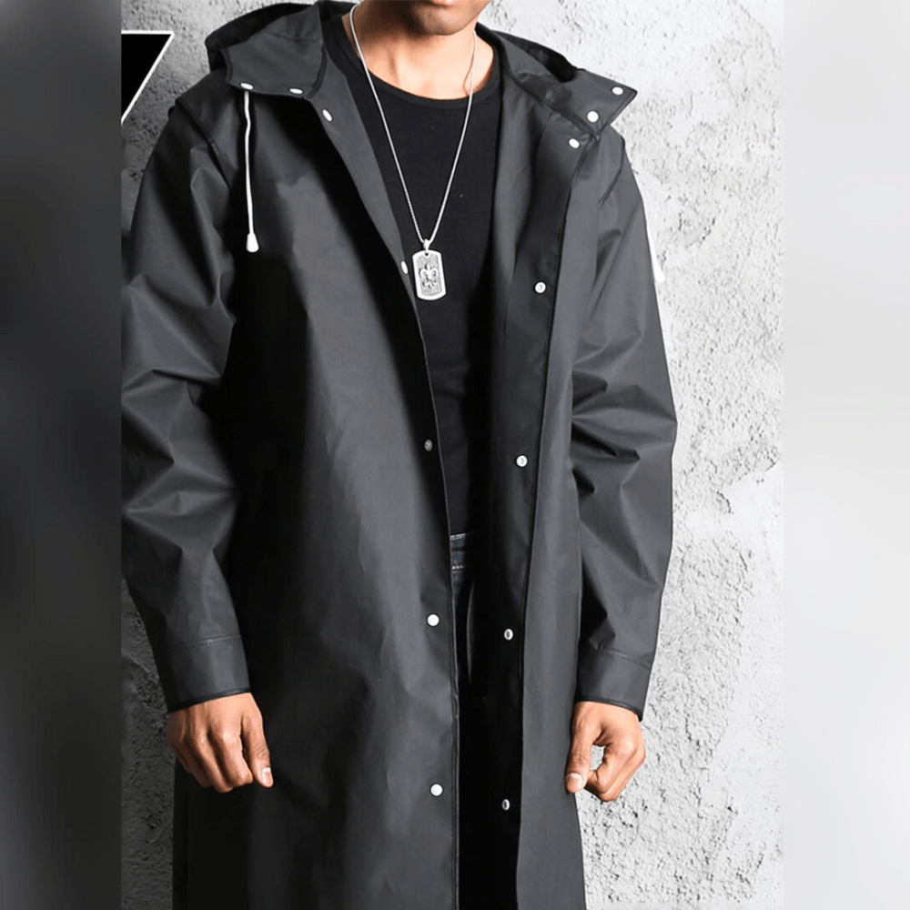 Robin | Zwarte Heren Jas | Lange Regenjas | Trendy Ontwerp - Sorata