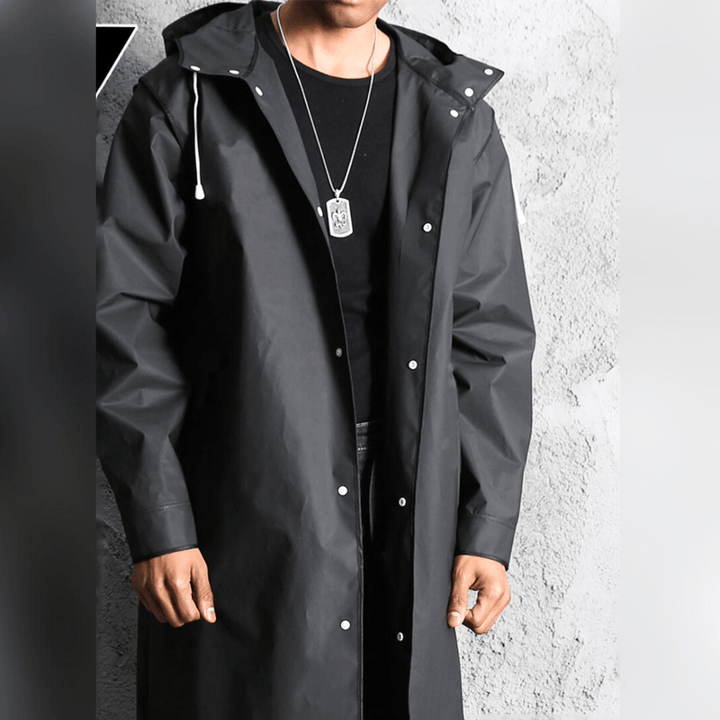 Robin | Zwarte Heren Jas | Lange Regenjas | Trendy Ontwerp - Sorata