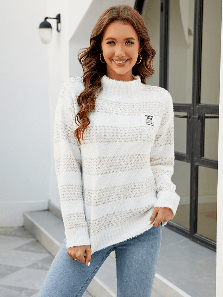 Rody | Trendy Gestreepte Coltrui | Dames Sweater | Jumper Vest - Sorata