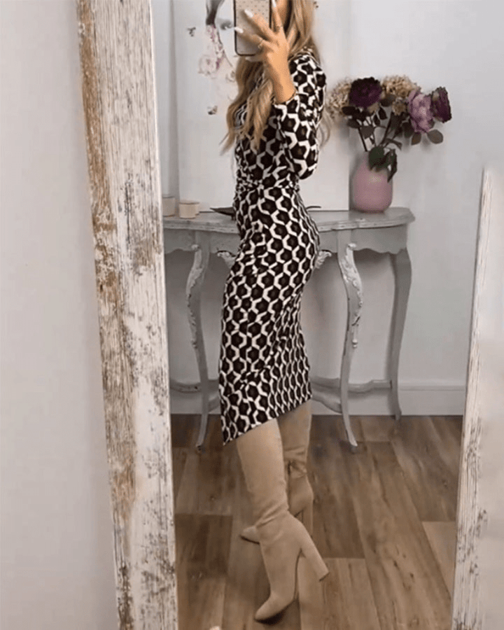 Romy | Elegante Dames Jurk met Visschubbenprint | Trendy & Comfortabel - Sorata