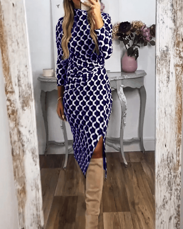 Romy | Elegante Dames Jurk met Visschubbenprint | Trendy & Comfortabel - Sorata