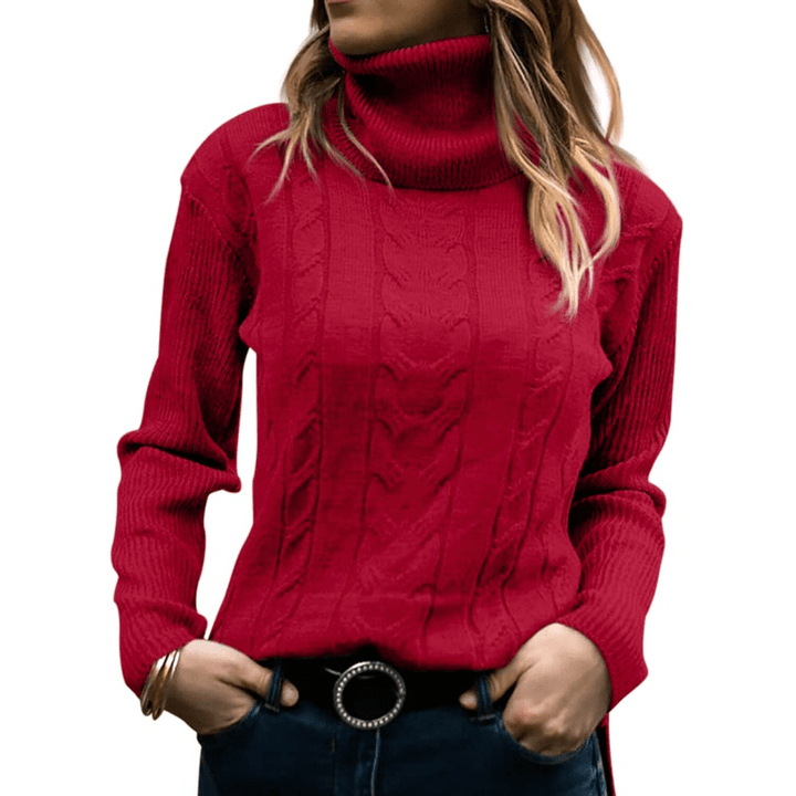 Rosa | Dames Trui | Warme Gebreide Dames Coltrui | Casual & Comfortabel - Sorata