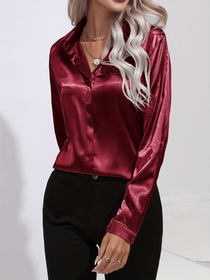 Sara | Chique Elegante Satijnen Dames Blouse - Sorata
