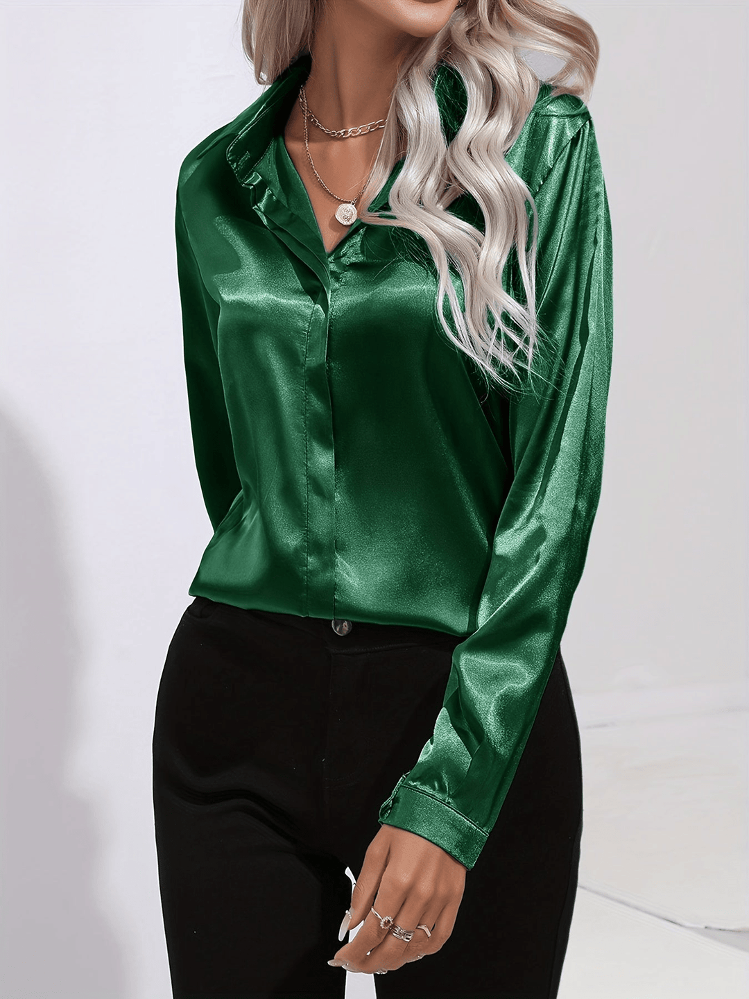 Sara | Chique Elegante Satijnen Dames Blouse - Sorata