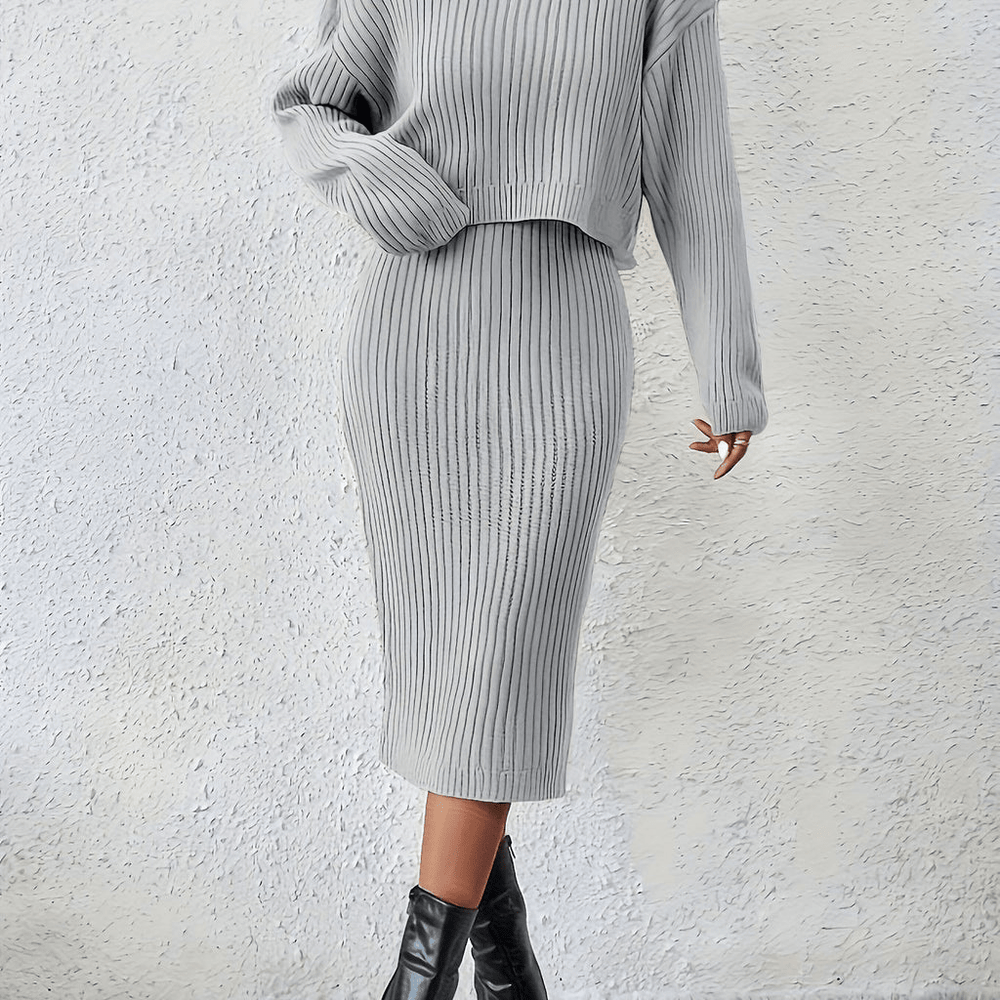 Sara | Elegante Gebreide Jurk Set | Tweedelige Lente Dames Set - Sorata