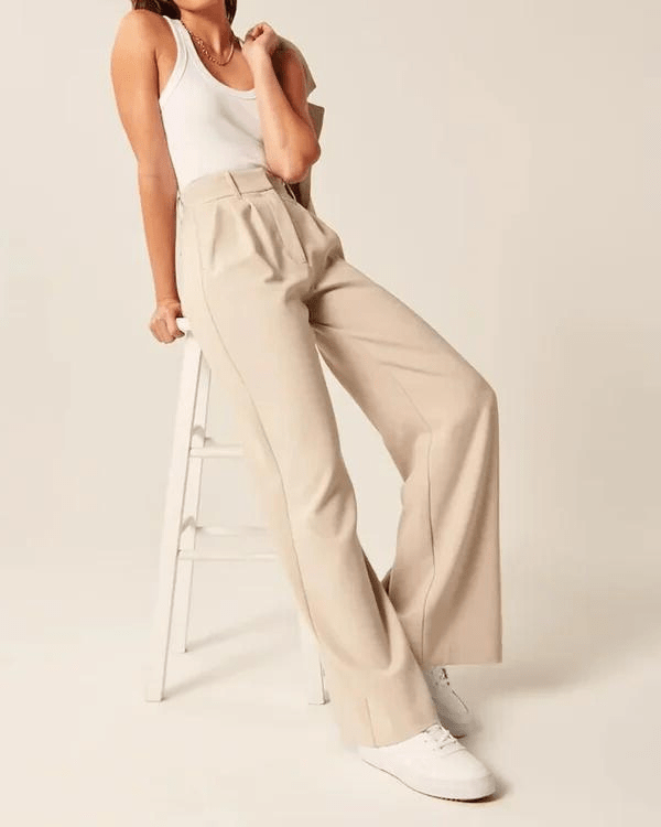 Selina - Dames Broek - Dames Flared Uitlopende Broek - Hoge Taille & Comfortabele Stretch - Sorata