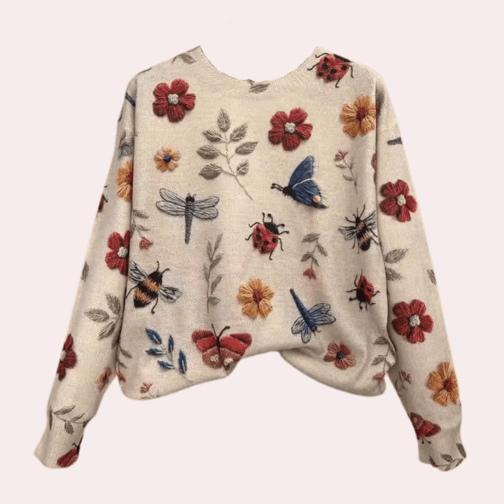 Selma | Elegante Dames Trui | Unieke Bloemenprint | Trendy & Comfortabel - Sorata