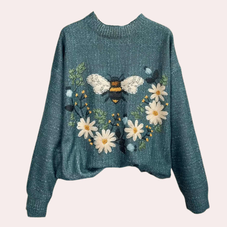 Selma | Elegante Dames Trui | Unieke Bloemenprint | Trendy & Comfortabel - Sorata