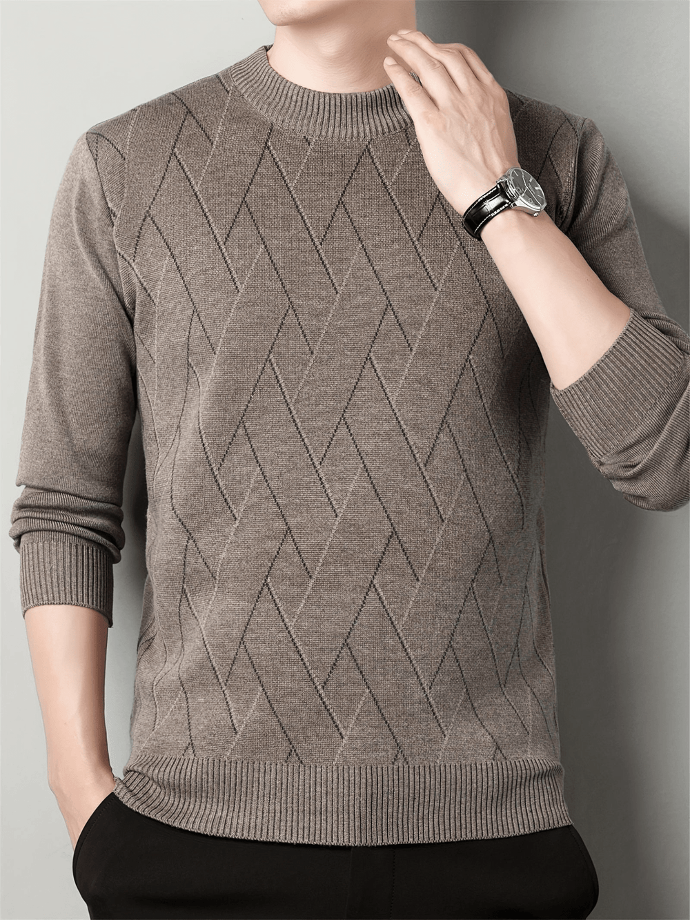 Sera | Gebreide Trui Met Ruitpatroon | Heren Jumper Sweater - Sorata