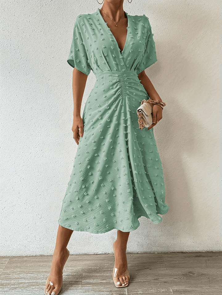 Sheza | Elegante Dames Midi Jurk | Met Diepe Halslijn - Sorata