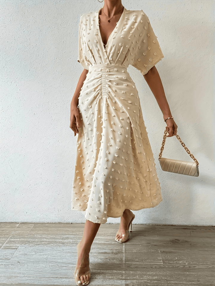 Sheza | Elegante Dames Midi Jurk | Met Diepe Halslijn - Sorata
