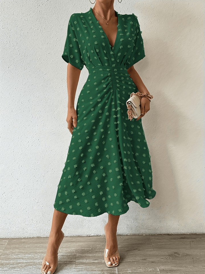 Sheza | Elegante Dames Midi Jurk | Met Diepe Halslijn - Sorata