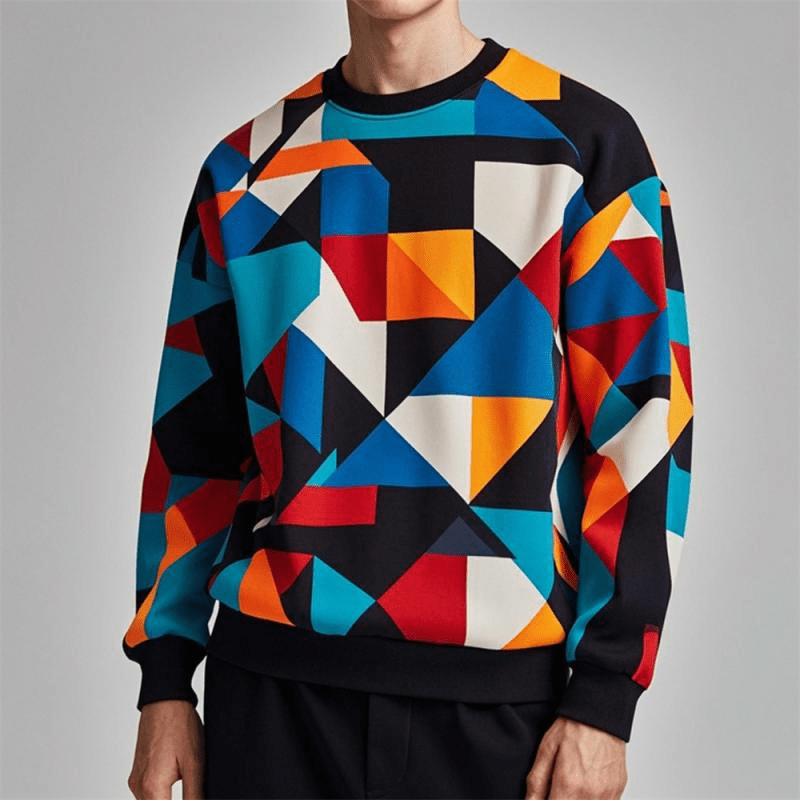 Simmy | Geometrisch Geprint Sweater | Heren Trui | Jumper Vest - Sorata