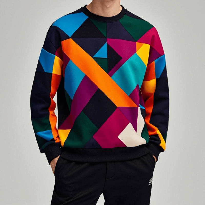 Simmy | Geometrisch Geprint Sweater | Heren Trui | Jumper Vest - Sorata