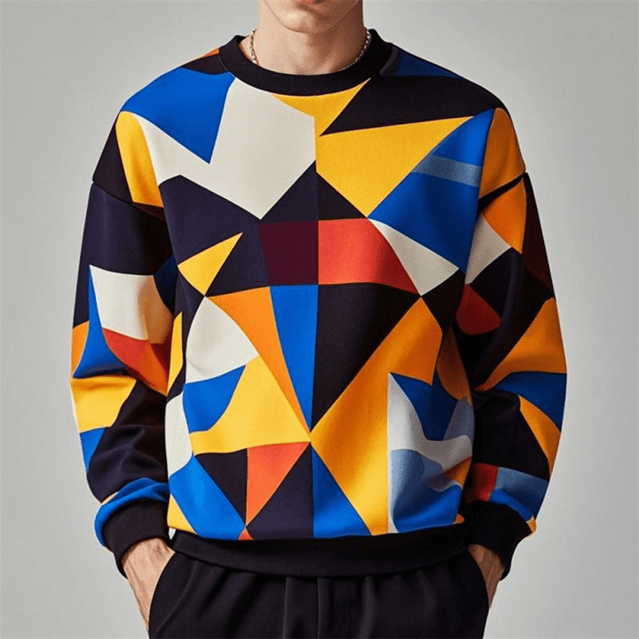 Simmy | Geometrisch Geprint Sweater | Heren Trui | Jumper Vest - Sorata