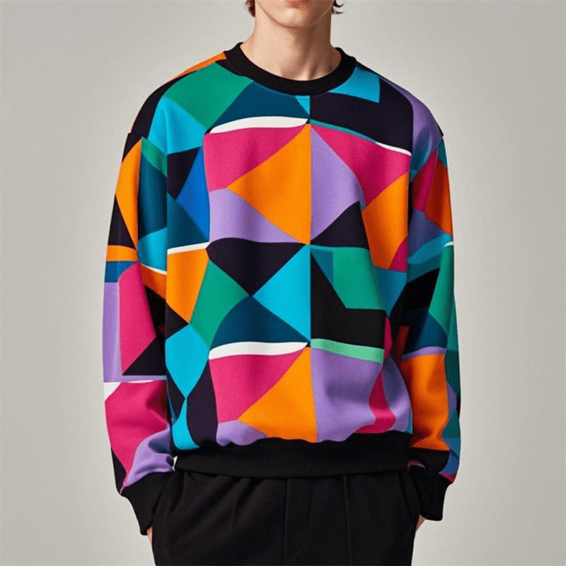 Simmy | Geometrisch Geprint Sweater | Heren Trui | Jumper Vest - Sorata