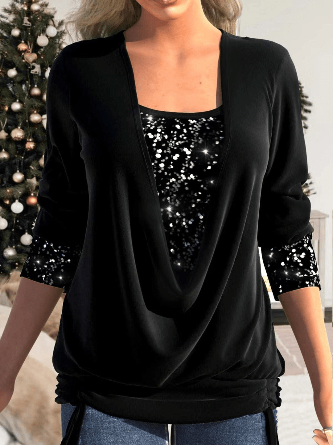 Sophie | Elegante Dames Top | Sparkling Glitter Top met Pailletten - Sorata