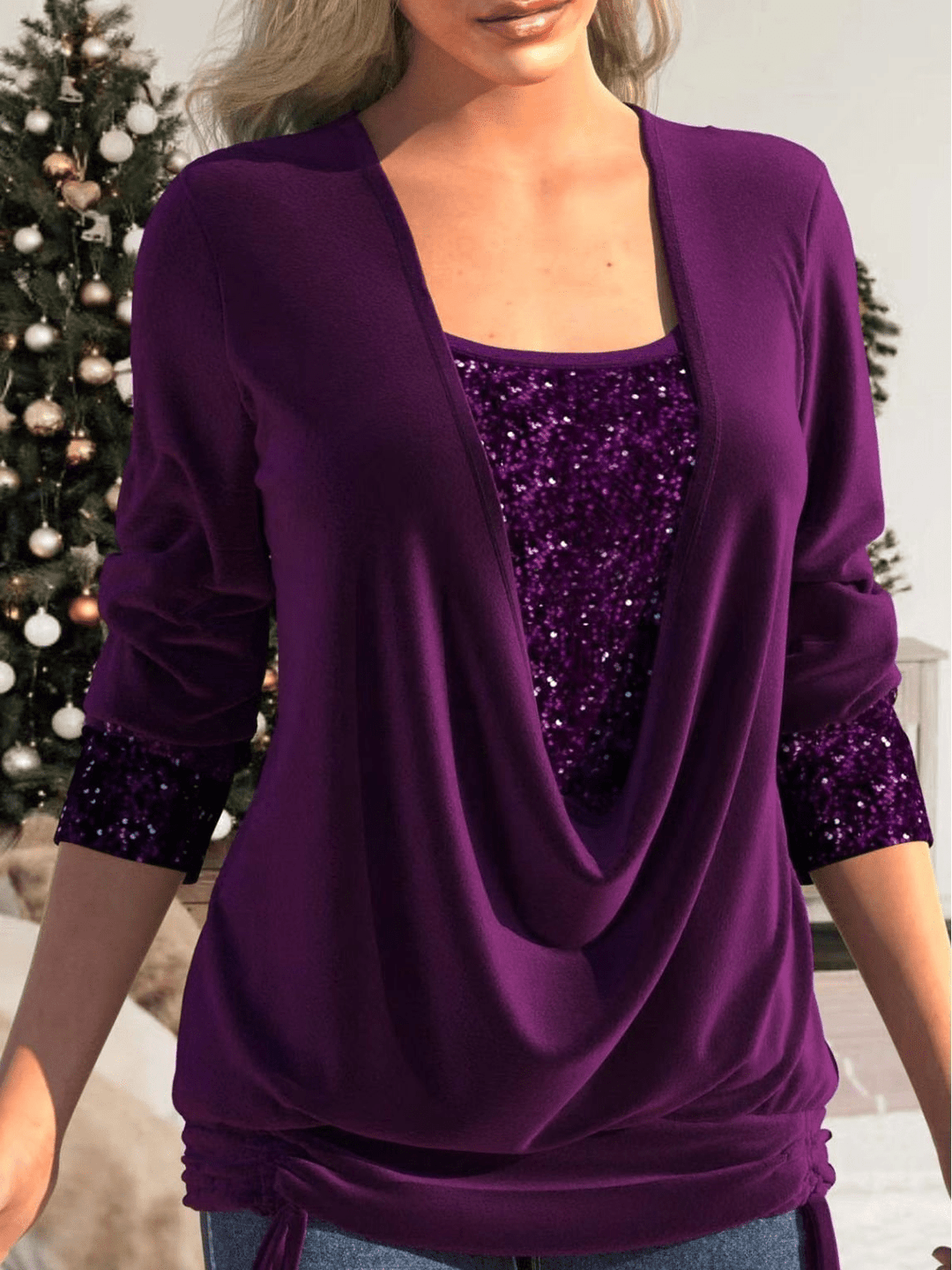 Sophie | Elegante Dames Top | Sparkling Glitter Top met Pailletten - Sorata