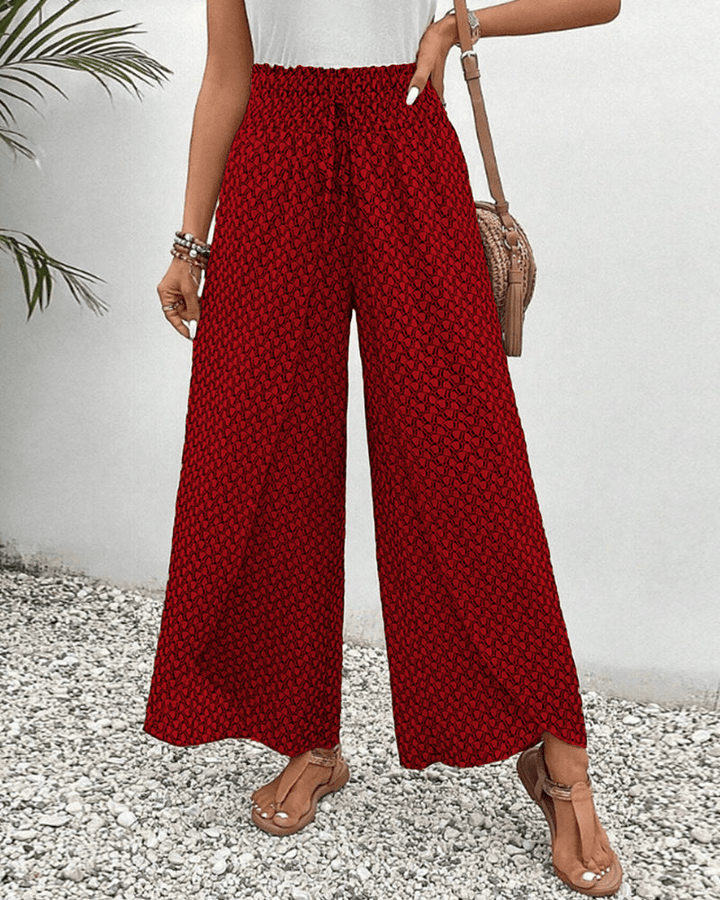 Susie | Trendy Dames Broek | Elastische Broek Met Wijde Pijpen - Sorata