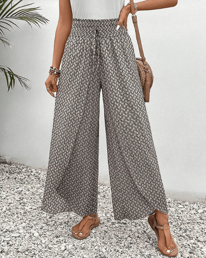Susie | Trendy Dames Broek | Elastische Broek Met Wijde Pijpen - Sorata