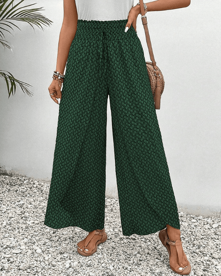 Susie | Trendy Dames Broek | Elastische Broek Met Wijde Pijpen - Sorata