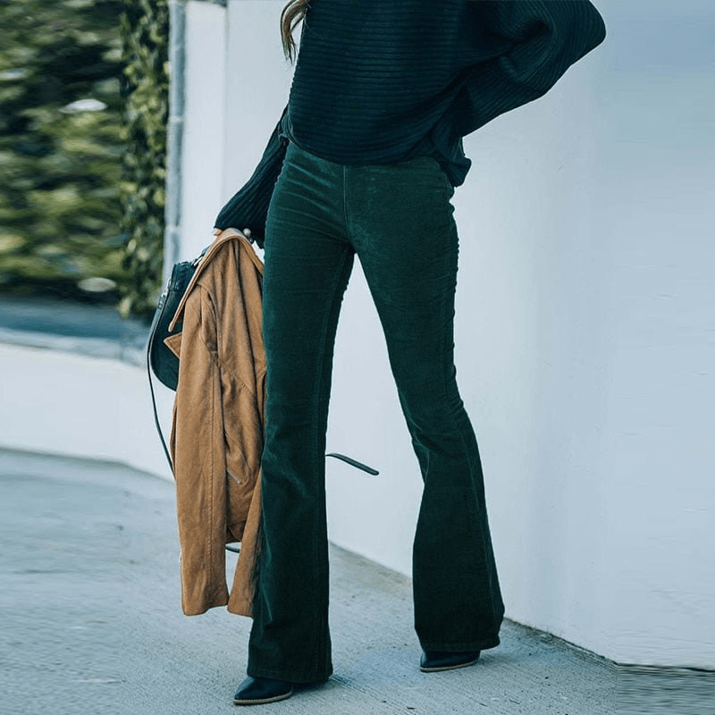 Tati | Fluwelen Flared Broek | Stijlvolle Retro Look Dames Broek - Sorata