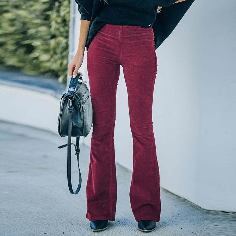 Tati | Fluwelen Flared Broek | Stijlvolle Retro Look Dames Broek - Sorata