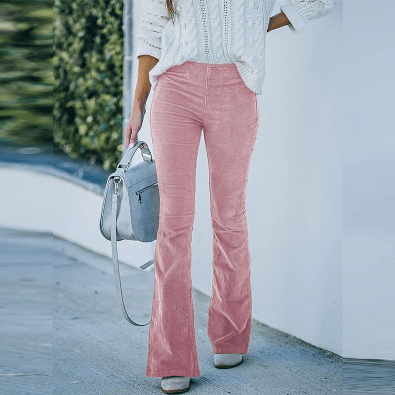Tati | Fluwelen Flared Broek | Stijlvolle Retro Look Dames Broek - Sorata
