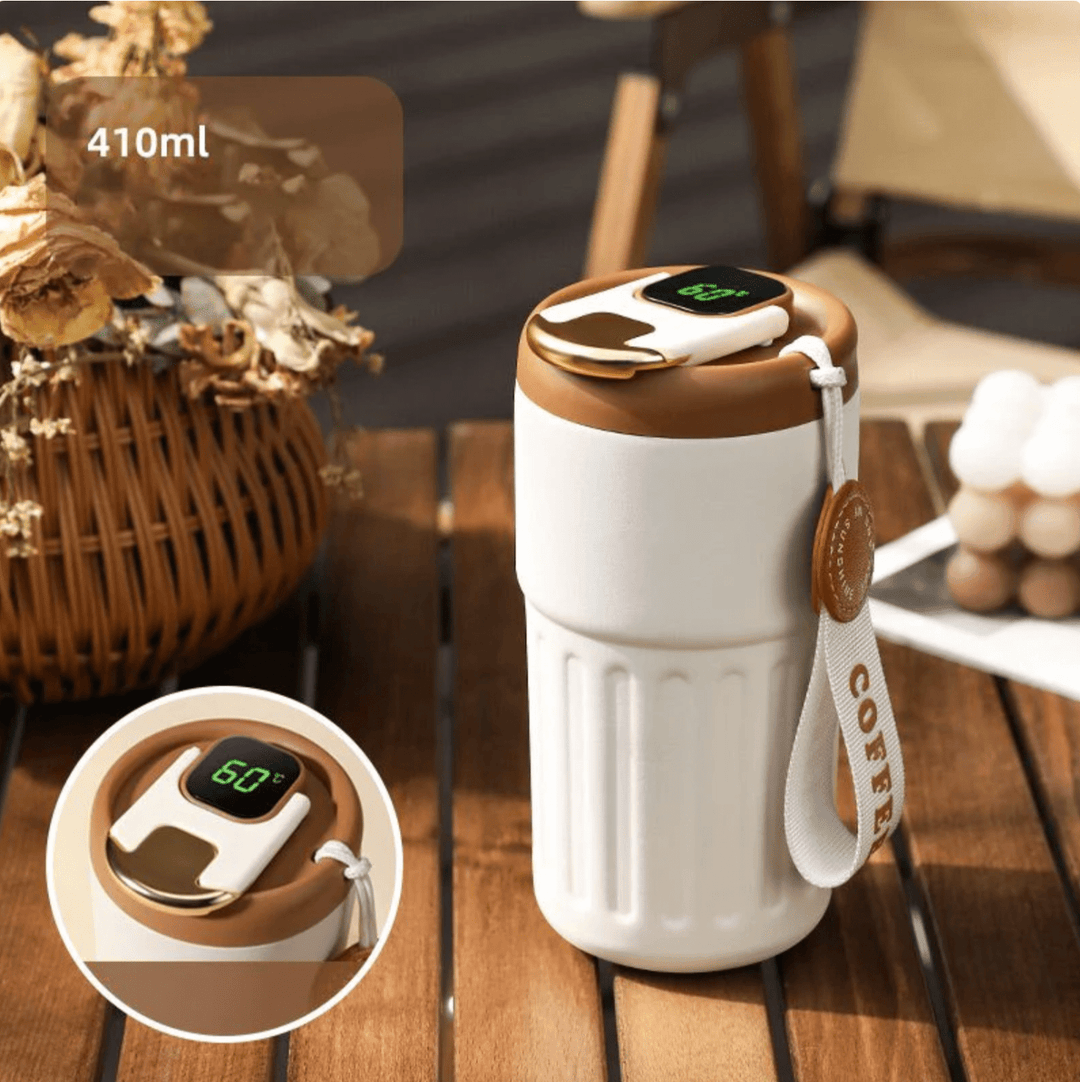ThermoCup | Slimme Draagbare Thermosbeker | Temperatuursdisplay | Dubbele Vacuumisolatie - Sorata