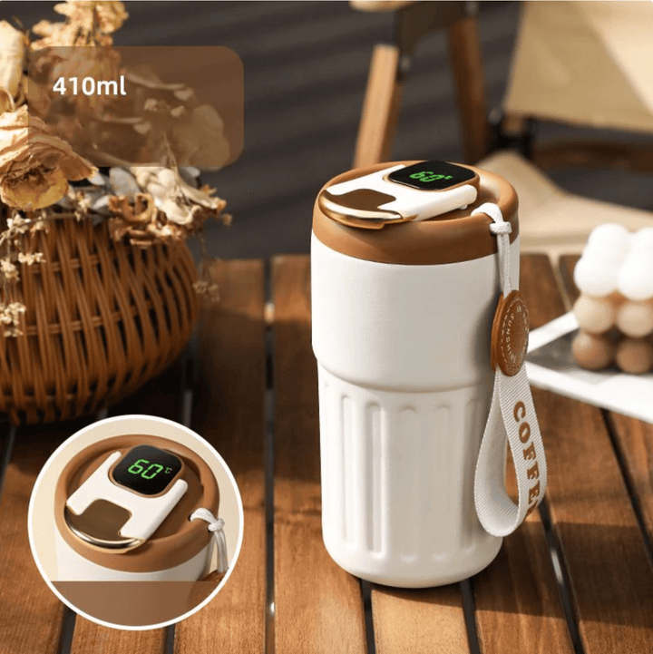ThermoCup | Slimme Draagbare Thermosbeker | Temperatuursdisplay | Dubbele Vacuumisolatie - Sorata