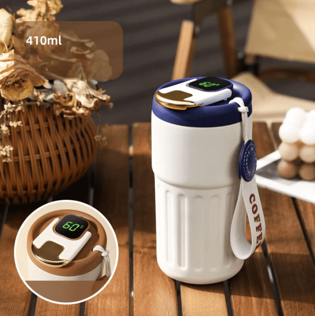 ThermoCup | Slimme Draagbare Thermosbeker | Temperatuursdisplay | Dubbele Vacuumisolatie - Sorata