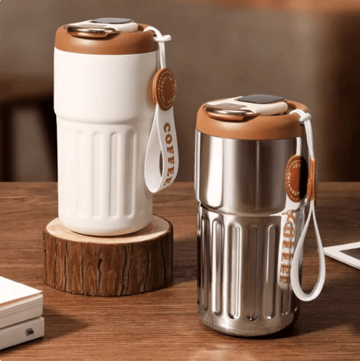 ThermoCup | Slimme Draagbare Thermosbeker | Temperatuursdisplay | Dubbele Vacuumisolatie - Sorata
