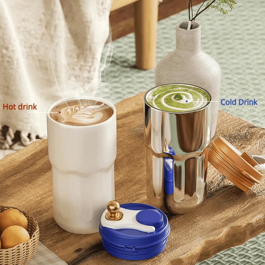 ThermoCup | Slimme Draagbare Thermosbeker | Temperatuursdisplay | Dubbele Vacuumisolatie - Sorata