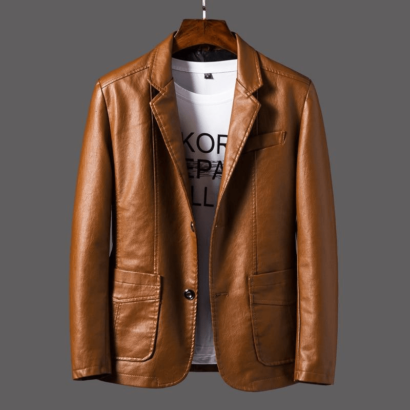 Tom | Stijlvolle Leren Heren Blazer | Klassieke Snit - Sorata