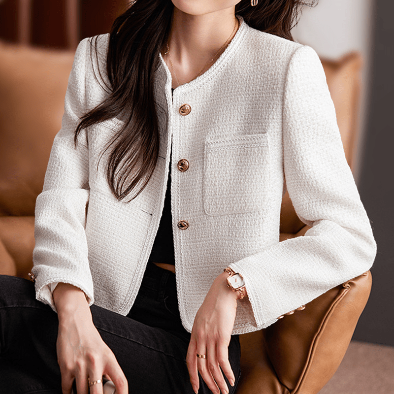 Urva | Dames Top | Elegante Bouclé Jas | Tijdloze Stijl Jas - Sorata