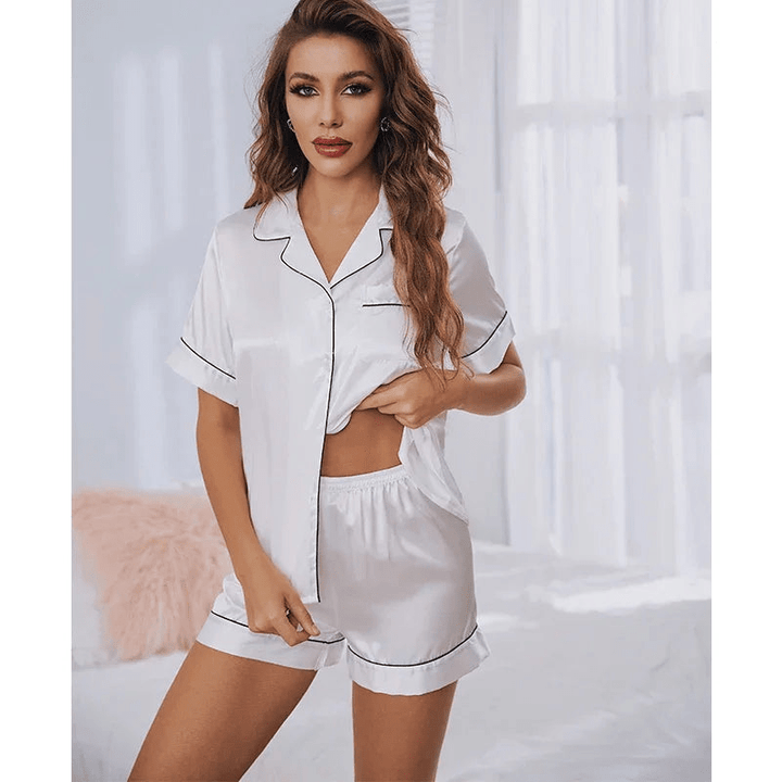 Urva | Satijnen Nachtkleding Set Voor Dames | Kort En Comfortabel - Sorata