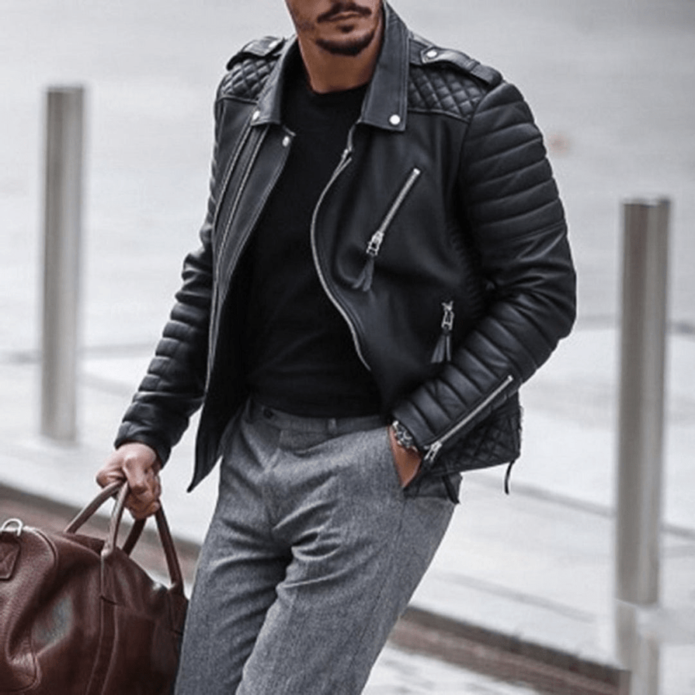 Wade | Trendy Leren Heren Jas | Duurzame Ontwerp | Tijdloze Stijl - Sorata