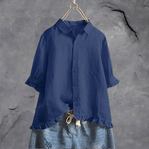 Wolfie - Blouse Dames - Witte Dames Blouse - Elegante Katoenen Blouse - Sorata