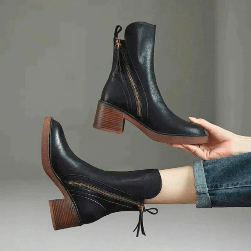 Wolphie - Dames Laarzen - Hoge Laarzen Voor Dames - Leren Laarzen - Elegant - Sorata