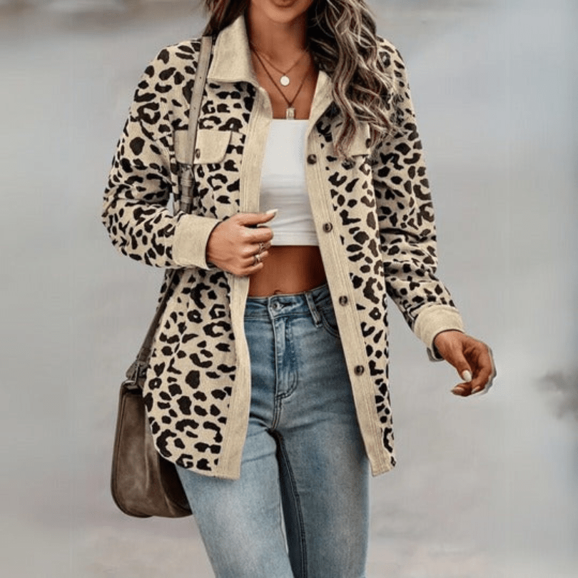 Zina | Nette Dames Jas met Luipaard Print | Casual & Comfortabel - Sorata